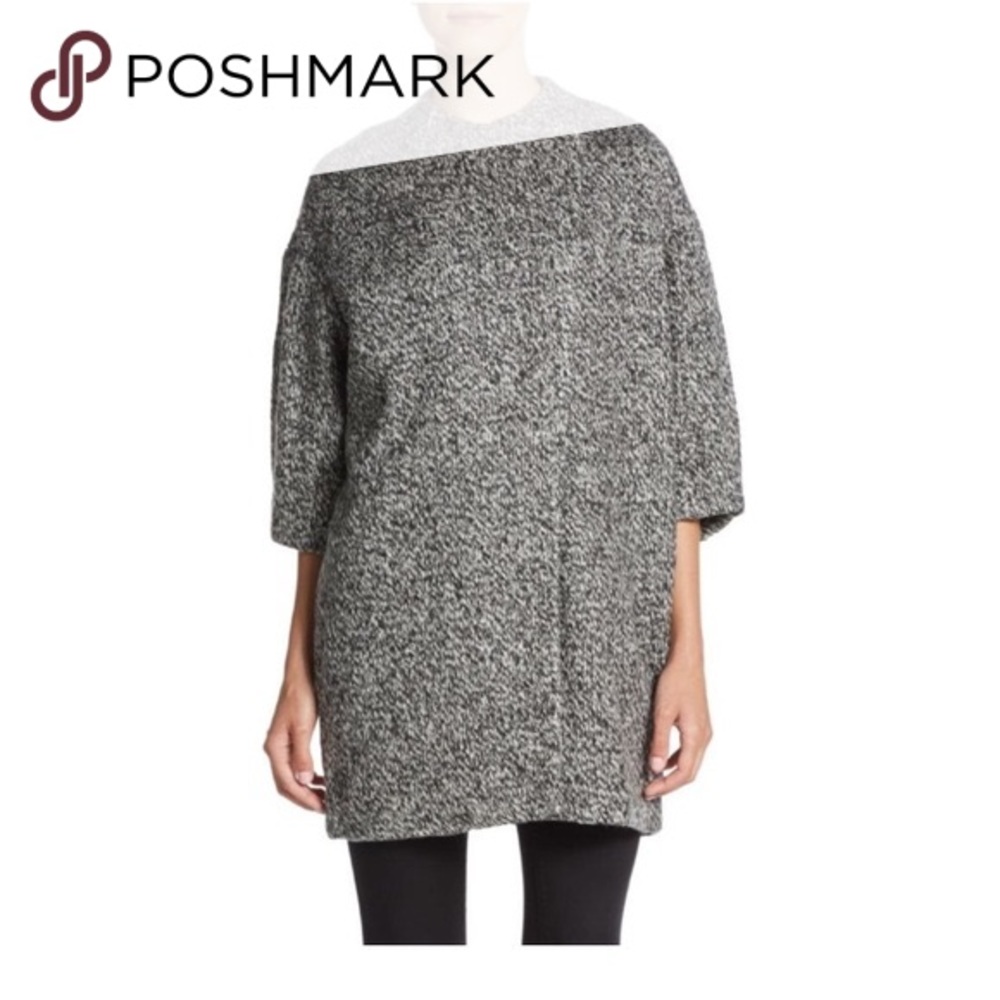 Textured Mid Sleeve Cocoon Jacket